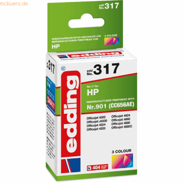 edding Druckerpatrone kompatibel mit HP No. 901 (CC656AE) color