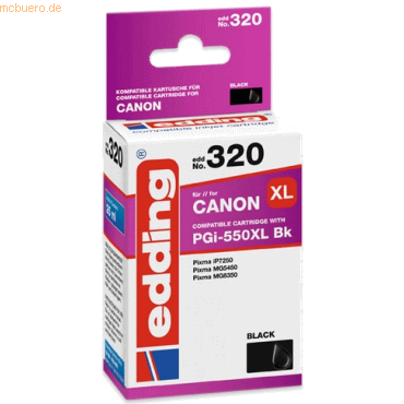 Edding Tintenpatrone kompatibel mit Canon PGI-550 black (Text)