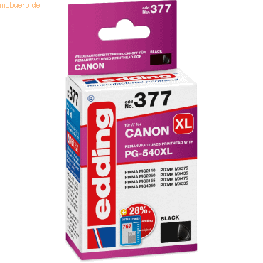 edding Druckerpatrone kompatibel mit Canon No. 540XL (PG-540XL) black