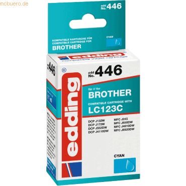 4043023351236 - 0 edding Druckerpatrone EDD-446 cyan kompatibel zu brother LC-123C