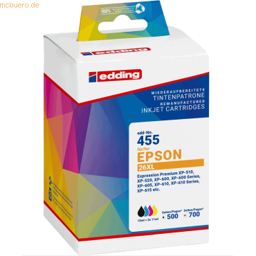 4057305064257 - edding Druckerpatronen Mulitpack ersetzt Epson No T26XL color