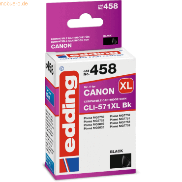 4043023854232 - Tintenpatrone EDD-458 ersetzt Canon CLI-571BK XL (0331C001) Einzelpack schwarz 4043023854232 - Tintenpatrone EDD-458 ersetzt Canon CLI-571BK XL (0331C001) Einzelpack schwarz