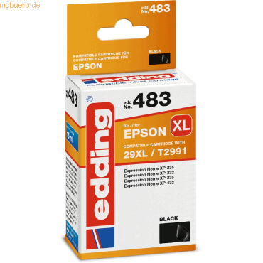 edding Druckerpatrone kompatibel mit Epson No. T29XL (T2991) black