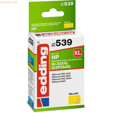 4043023598747 - edding Druckerpatrone kompatibel mit HP No 935XL (C2P26AE) yellow