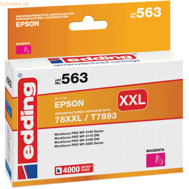 4057305033840 - Druckerpatrone ersetzt Epson 78XXL   T7893 Kompatibel einzeln Magenta EDD-563 18-563