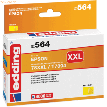 4057305033857 - Druckerpatrone ersetzt Epson 78XXL   T7894 Kompatibel einzeln Gelb EDD-564 18-564