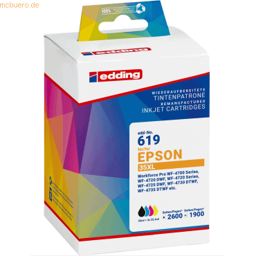 4057305064332 - Druckerpatrone 18-619 kompatibel zu Epson 35XL Multipack schwarz cyan magenta gelb 4057305064332 4 Stück