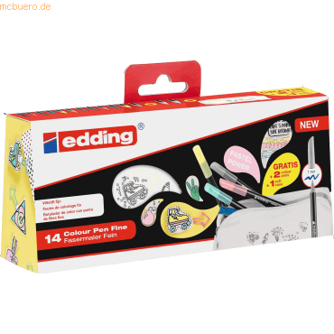 4057305020178 - Fasermaler edding 1200 colourpen 1mm BTS VE=14 Farben