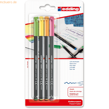 4004764965045 - 10 x edding Fasermaler edding 1200 colourpen 1mm sortiert Blister VE=4