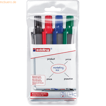 4004764938100 - Boardmarker-Set retract 12 4-12-4 Etui 4-farbig sortiert 15-3mm Rundspitze 4004764938100 4 Stück
