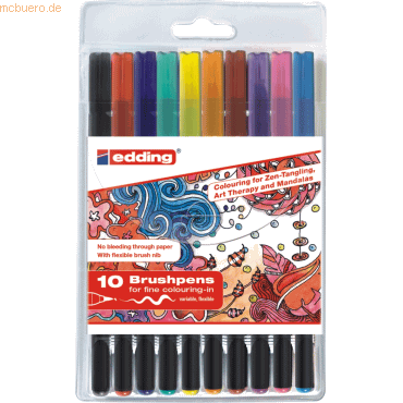 Edding Pinselmaler edding 1340 Brushpen VE=10 Farben