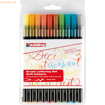 4057305024404 - Pinselmaler edding 1340 Brushpen sanfte Farben VE=10 Farben