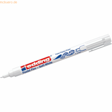 10 x edding Fasermaler Soft Pastel Pen 1500 1-3mm weiß