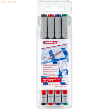 Edding OHP-Marker edding 152 M non-permanent 1mm schwarz, rot, blau, g