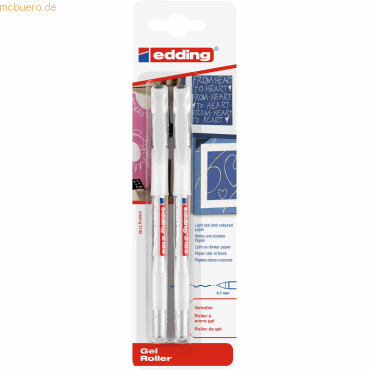 4004764961542 - 10 x Gelroller edding 2185 VE=2 Stück weiß Blister 4004764961542 - 10 x Gelroller edding 2185 VE=2 Stück weiß Blister