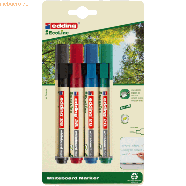 4004764934232 - 8 x Whiteboardmarker edding 28 EcoLine nachfüllbar 15-3mm sort