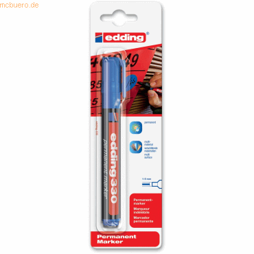 4004764060863 - 10 x edding Permanentmarker edding 330 nachfüllbar 1-5 mm blau