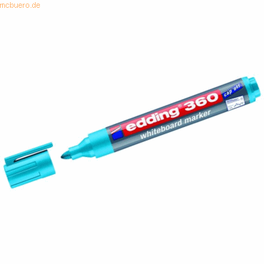 4004764985296 - 10 x Whiteboardmarker edding 360 nachfüllbar 15-3mm hellblau