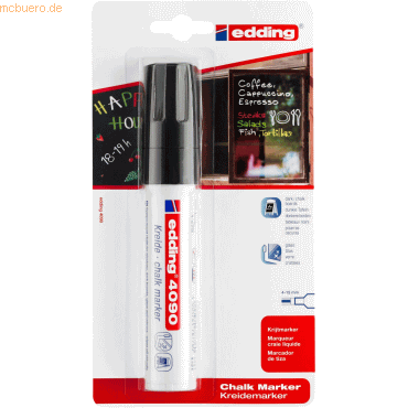 4004764868230 - 6 x Kreidemarker edding 4090 4-15mm schwarz 4004764868230 - 6 x Kreidemarker edding 4090 4-15mm schwarz