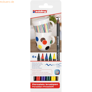 Edding Porzellan-Pinselstift edding 4200 1-4mm VE=6 Farben