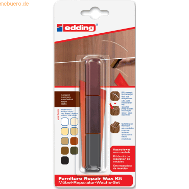 4004764897742 - 5 x Möbel-Reparaturwachs edding 8901 Blisterverpackung mahagoni 4004764897742 - 5 x Möbel-Reparaturwachs edding 8901 Blisterverpackung mahagoni