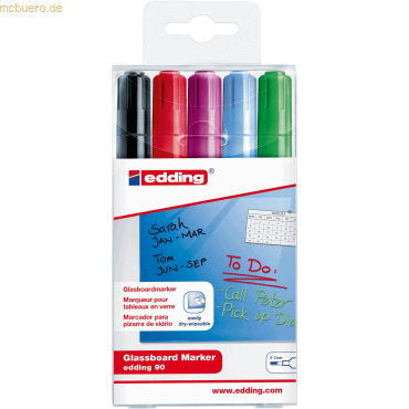 4057305019639 - Glasboardmarker 90 2-3mm schwarz rot violett hellblau hellg