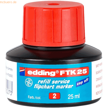 4004764780273 - Nachfülltinte Marker FTK25 FTK25 Flasche rot 25ml FTK25 Flasche rot 25ml - Edding