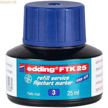 4004764780303 - Nachfülltinte Marker FTK25 FTK25 Flasche blau 25ml FTK25 Flasche blau 25ml - Edding