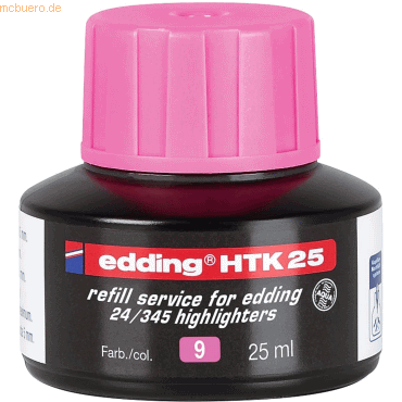 Edding Nachfülltinte edding HTK 25 für edding Highlighter 25ml rosa