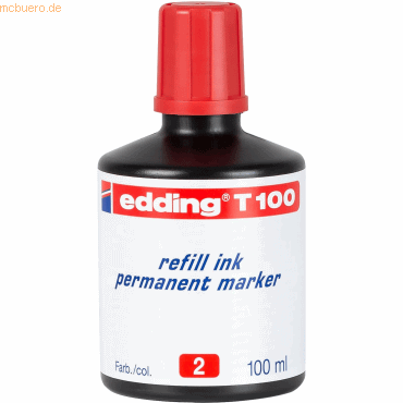 4004764024889 - Nachfüllfarbe T100 für Permanentmarker rot 4004764024889 100 Milliliter