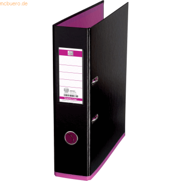 10 x Oxford Ordner myColour A4 PP-Folie kaschiert 80mm schwarz/pink