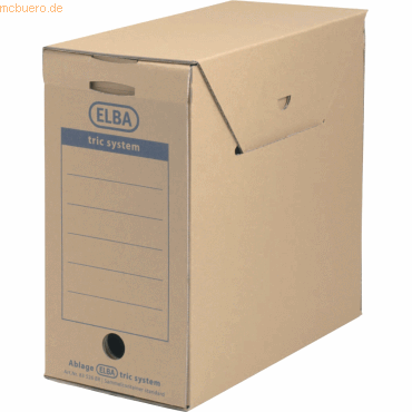 6 x ELBA Archiv-Box Standard tric system 158x333x308mm Wellpappe natur