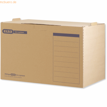 5 x ELBA Archiv-Box tric system 490x350x319mm Wellpappe naturbraun