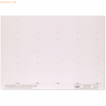 Elba Beschriftungsschild für Registratur 58 x 18mm weiß 10x50 Stück