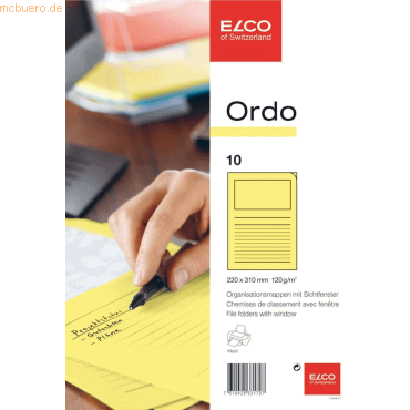 7610425331707 - 10 x Organisationsmappe Ordo classico Papier A4 220x310 mm gelb V