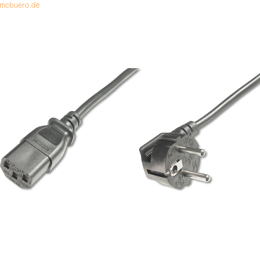 4016032322757 - Strom Anschlusskabel [1x Schutzkontakt-Stecker - 1x Kaltgeräte-Buchse C13] 075 m Schwarz - Digitus