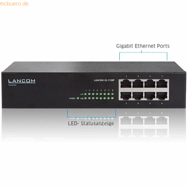 LANCOM Systems LANCOM GS-1108P Gigabit Switch 8-Port PoE nach IEEE 802