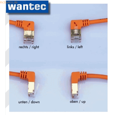 4250367775813 - wantecWire Patchkabel CAT7 gewinkelt (90 Grad links) SSTP grau