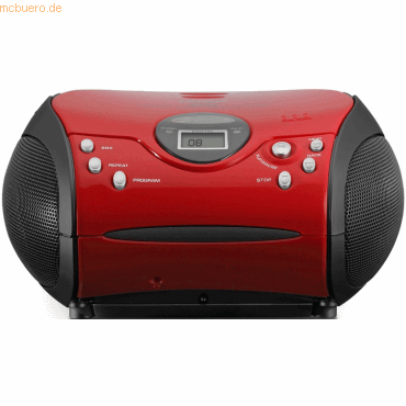Lenco Lenco SCD-24 Stereo UKW-Radio mit CD-Player (Rot/Schwarz)