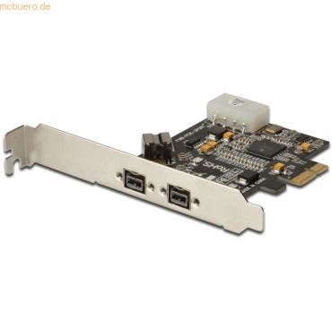 Assmann DIGITUS PCIe Karte, 3-Port 2x9-Pin extern, 1x9-Pin intern
