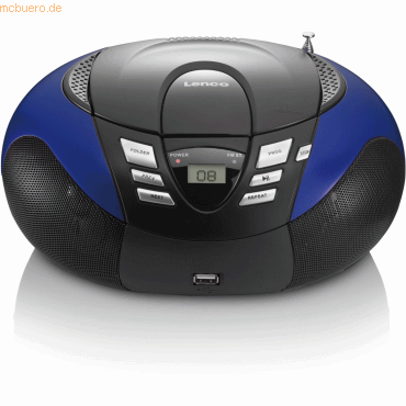 Lenco Lenco SCD-37 UKW-Radio mit CD-Player & USB (Schwarz/Blau)