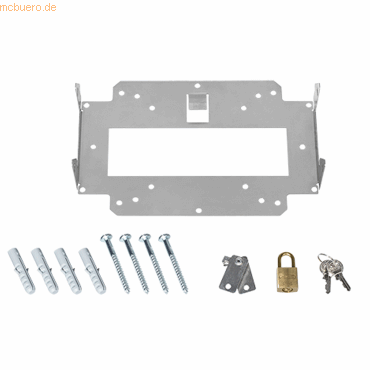 4044144613388 - Wall Mount + Lock (LN Bulk 10) MIT Vorhängeschlösser