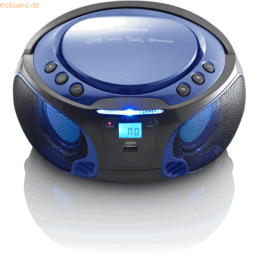 Lenco Lenco SCD-550BU CD-Radio mit MP3, USB, BT, Lichteffekte (Blau)