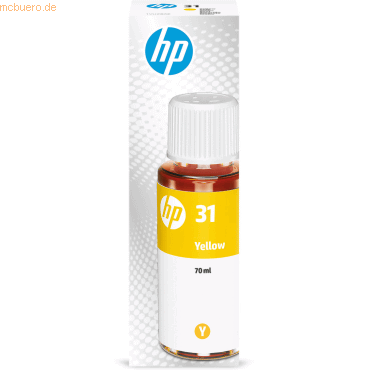 Hewlett Packard HP Tintenflasche Nr. 31 1VU28AE Gelb (70 ml, ca. 8.000