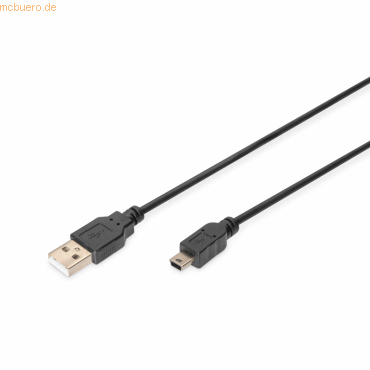 Assmann ASSMANN USB 2.0 Kabel Typ A-mini B (5pin) 1.8m USB 2.0 sw.
