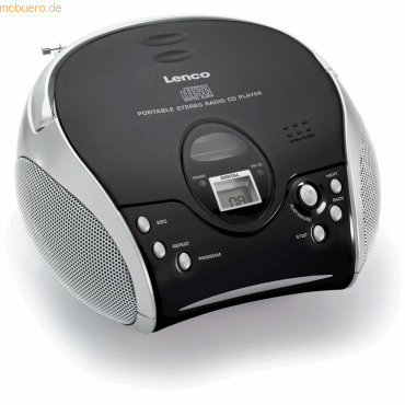 Lenco Lenco SCD-24 Stereo UKW-Radio mit CD-Player (Schwarz/Silber)