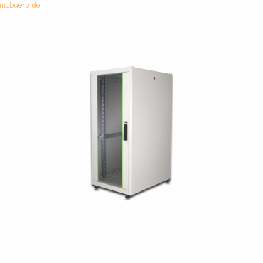 Assmann DIGITUS Netzwerkschrank 19-; 26HE; Grau; Glastür, 1300x600x800