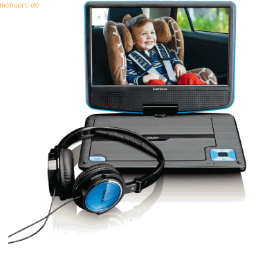 Lenco Lenco DVP-910 9- DVD-Player mit USB & KfZ-Halterung (Blau)