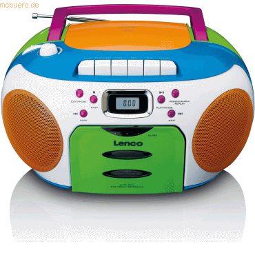 Lenco Lenco SCD-971 CD/Kassetten-Player für Kinder (Bunt)