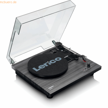 Lenco Lenco LS-10BK Plattenspieler mit Lautsprechern (Schwarz/Holz)